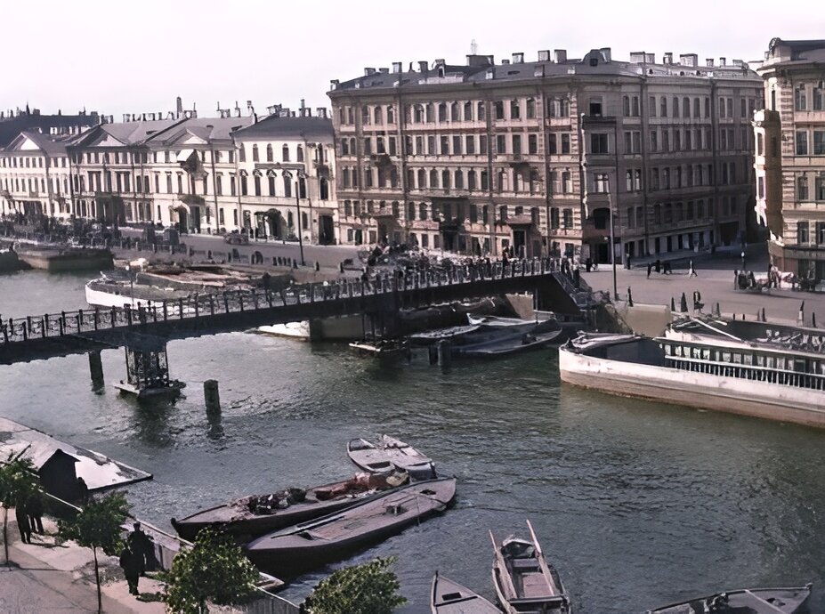 Старинная фотография санкт петербурга для детей Старые фото Петербурга в цвете. Идем вдоль Фонтанки: Горсткин мост, купальни и б