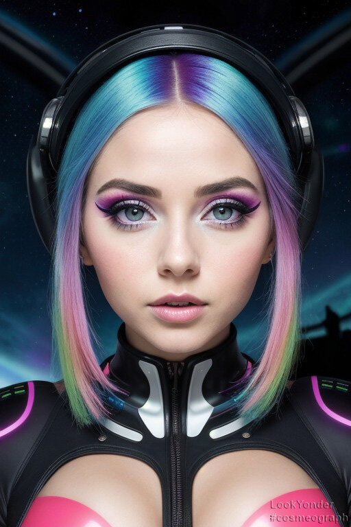 1 Девушка из будущего (фантастическая иллюстрация)