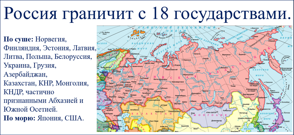 В российскую федерацию и их. Карта России с кем граничит Россия на карте. С какими странами граничит Россия на карте показать. Государства граничащие с Россией на карте. Границы России на карте с кем граничит