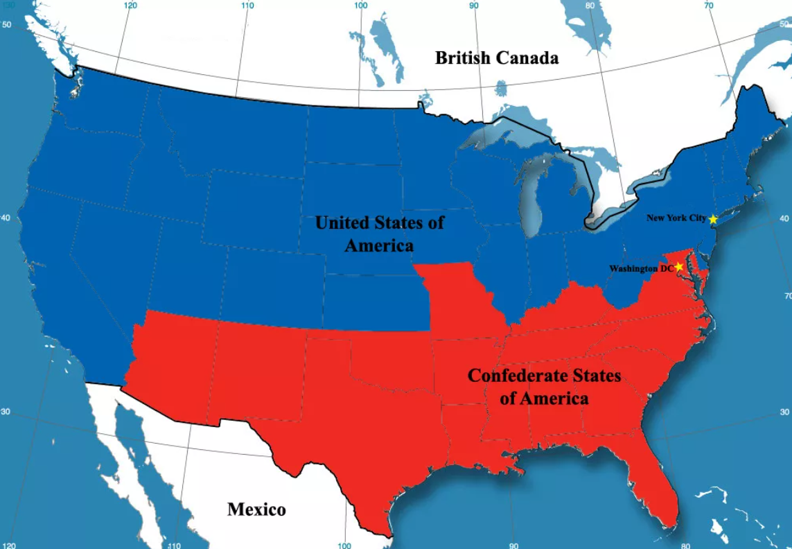 South сша. Конфедеративные штаты Америки карта. КША Конфедеративные штаты Америки на карте. Штаты Конфедерации США на карте.