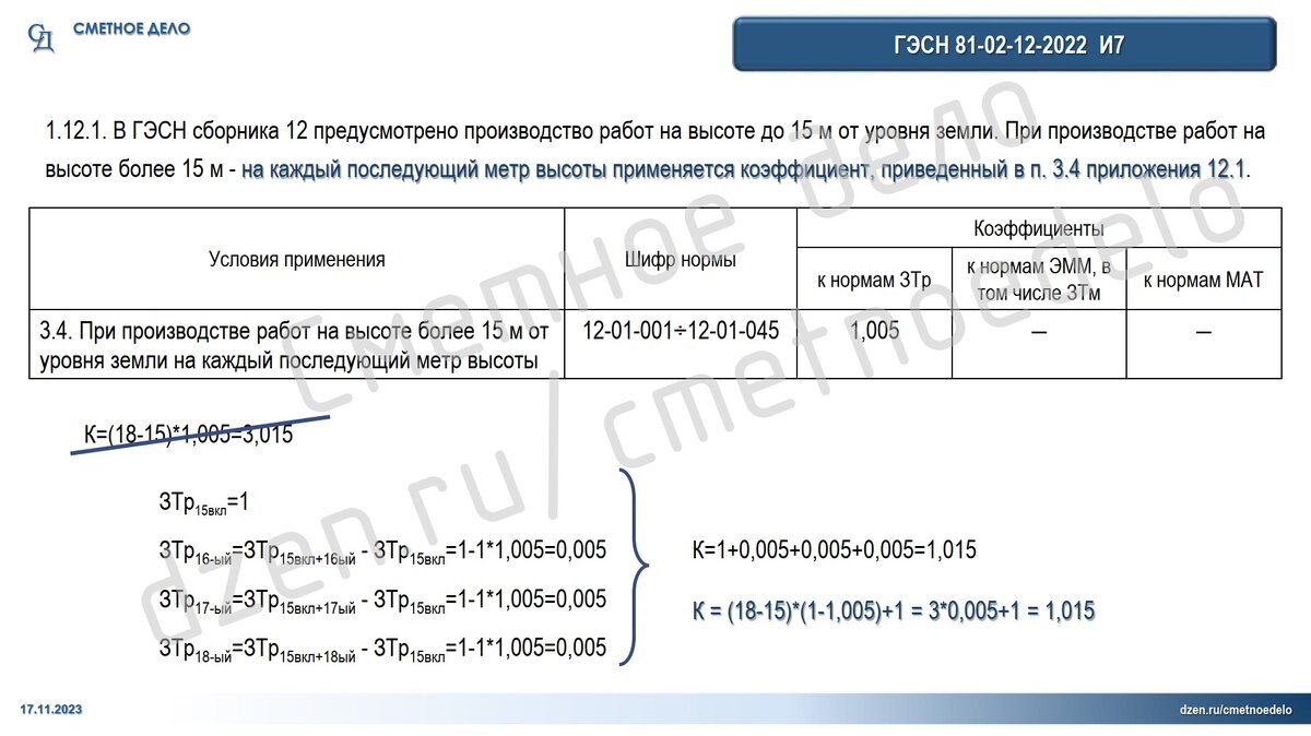 Исчисление коэффициента увеличения трудозатрат в ФСНБ-2022 с изменения 7
