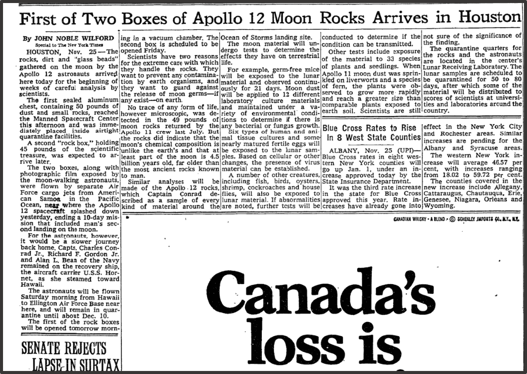 (Нью-Йорк Таймс 26 ноября 1969 года)