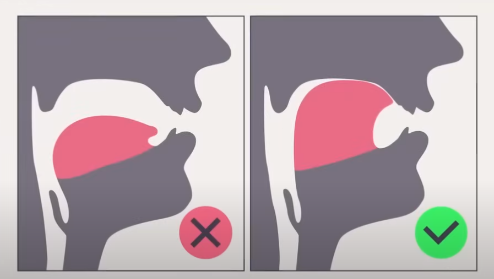 Пример правильного положения языка