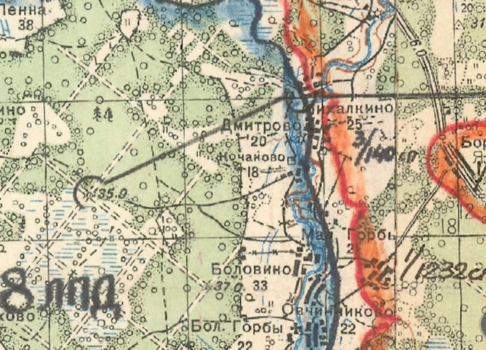 Место действия РГ исраэляна у д. Михалкино