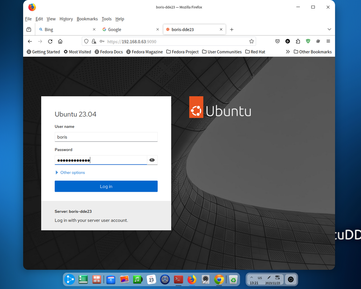 Cockpit Web Console enabled