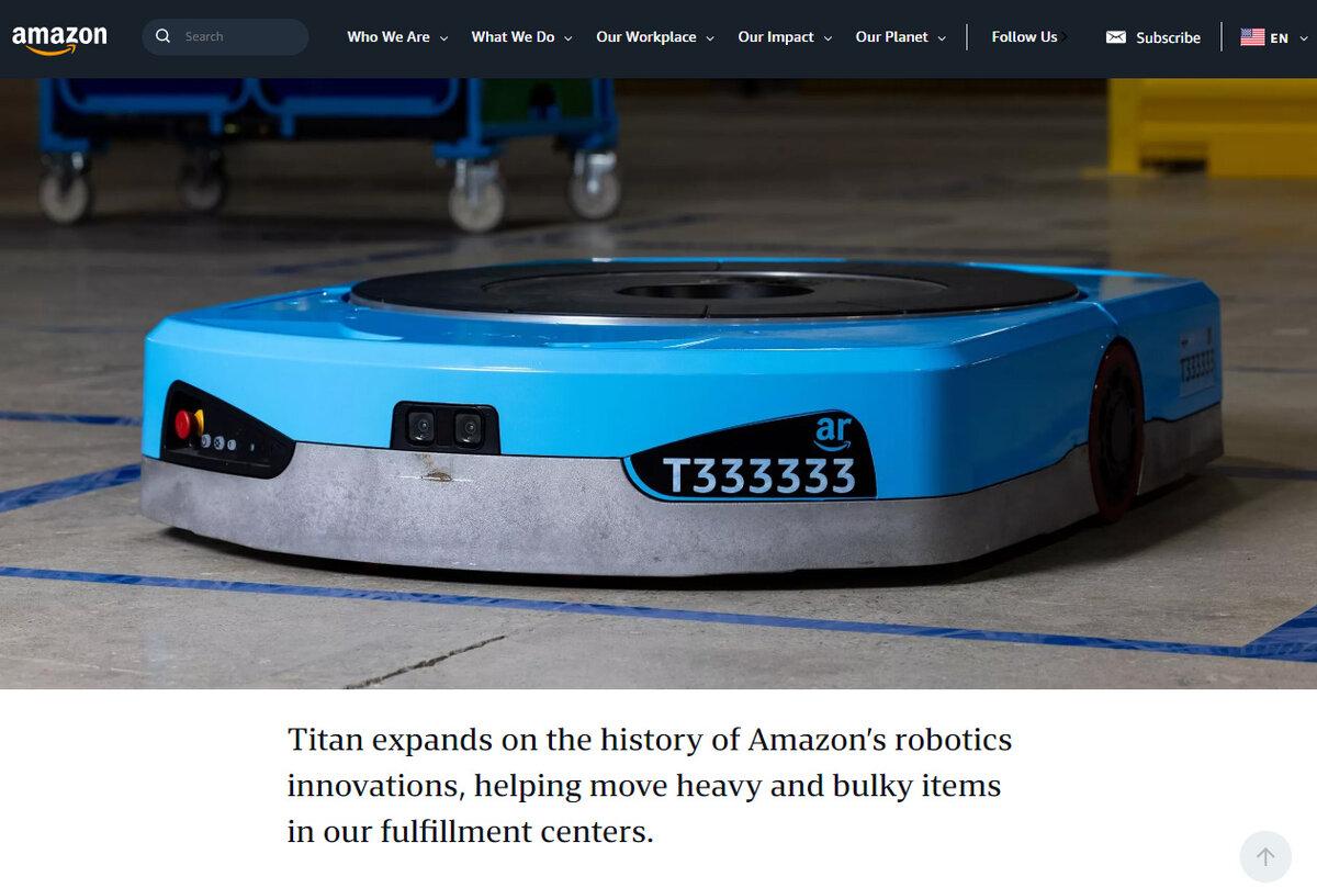 Скриншот с сайта Aboutamazon.com