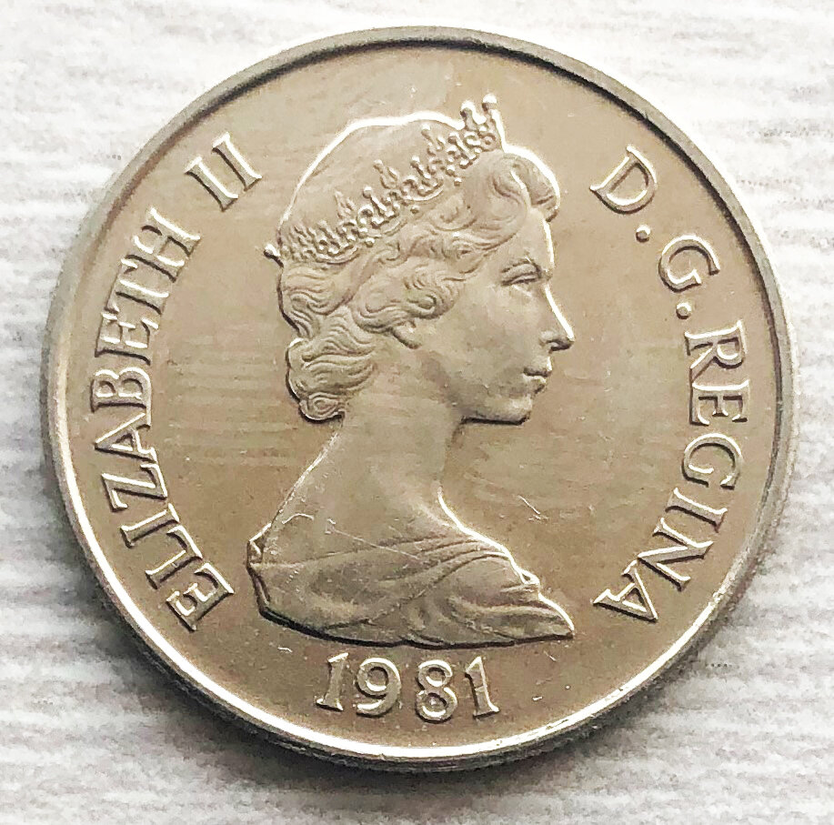 Теркс и Кайкос четверть кроны 1981. Фото автора. 