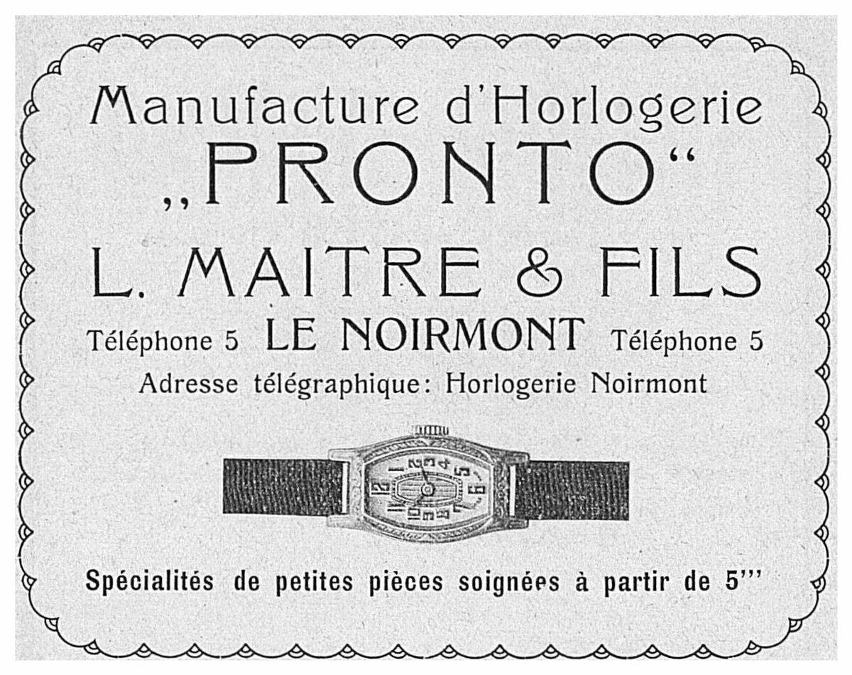 Реклама часов Pronto, 1926 г.