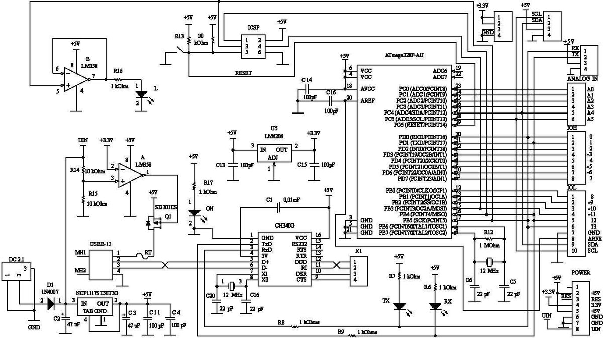 Плата Arduino Nano v 3.0 : распиновка, схемы, драйвер