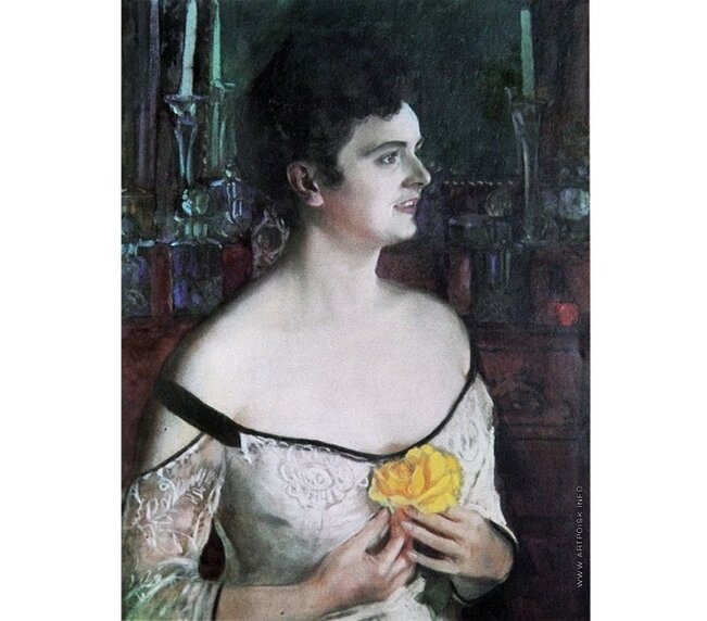 Станислав Жуковский. Портрет второй жены Софьи Кваснецкой. 1916. Холст, пастель. 72,5 х 56,5. Частное собрание