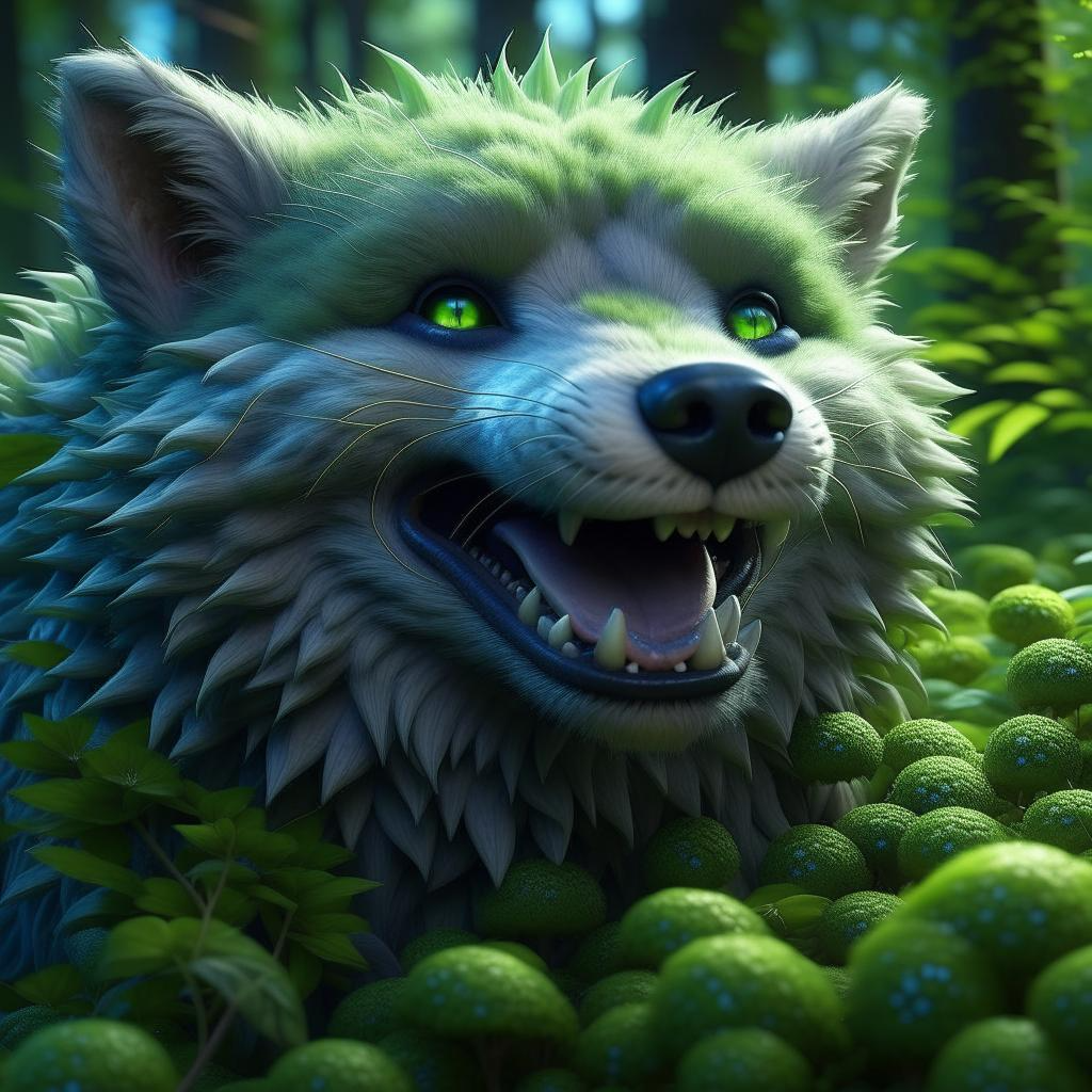  Симка выглядывает из кустов (изображение сгенерировано в нейросети "Кандинский")