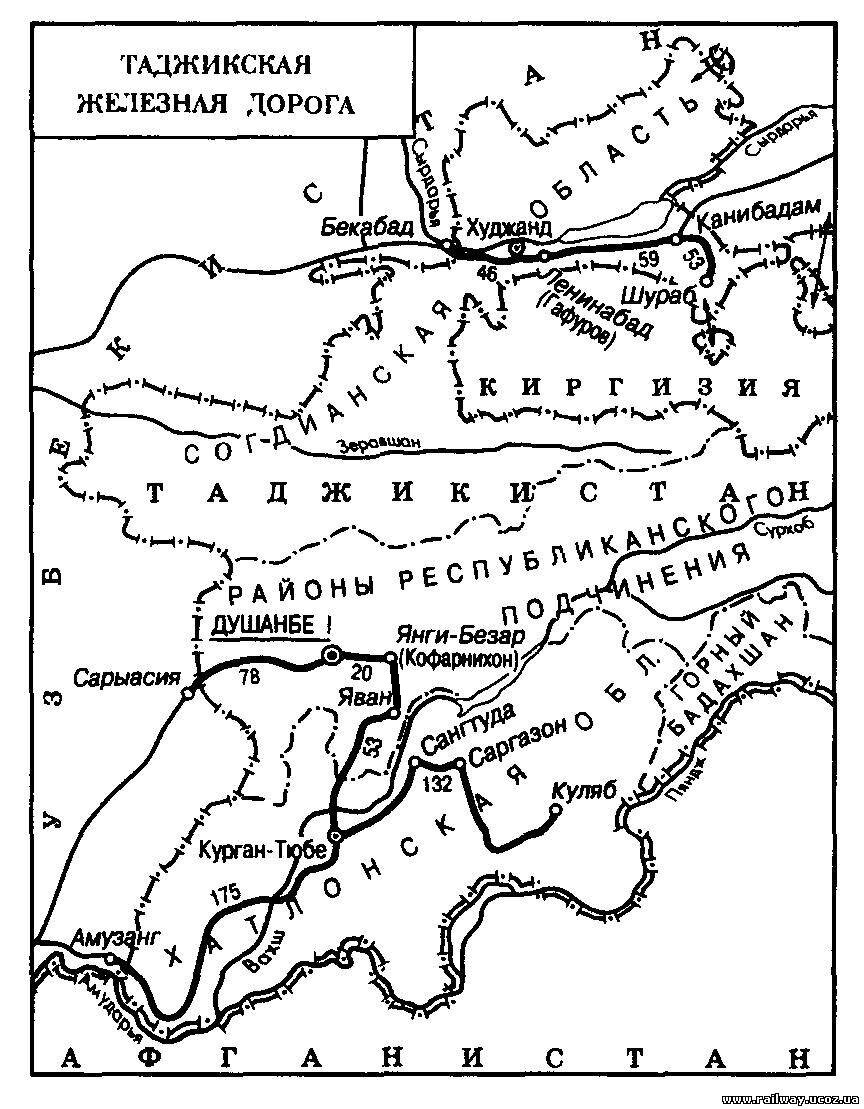 Железная дорога в средней азии карта