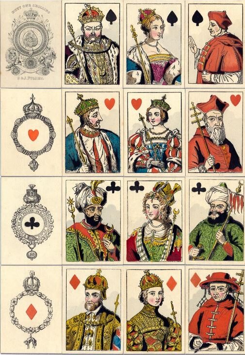 Карты из колоды Imperial Royal Playing Cards издателя S. & J. Fuller,Лондон, 1828г.