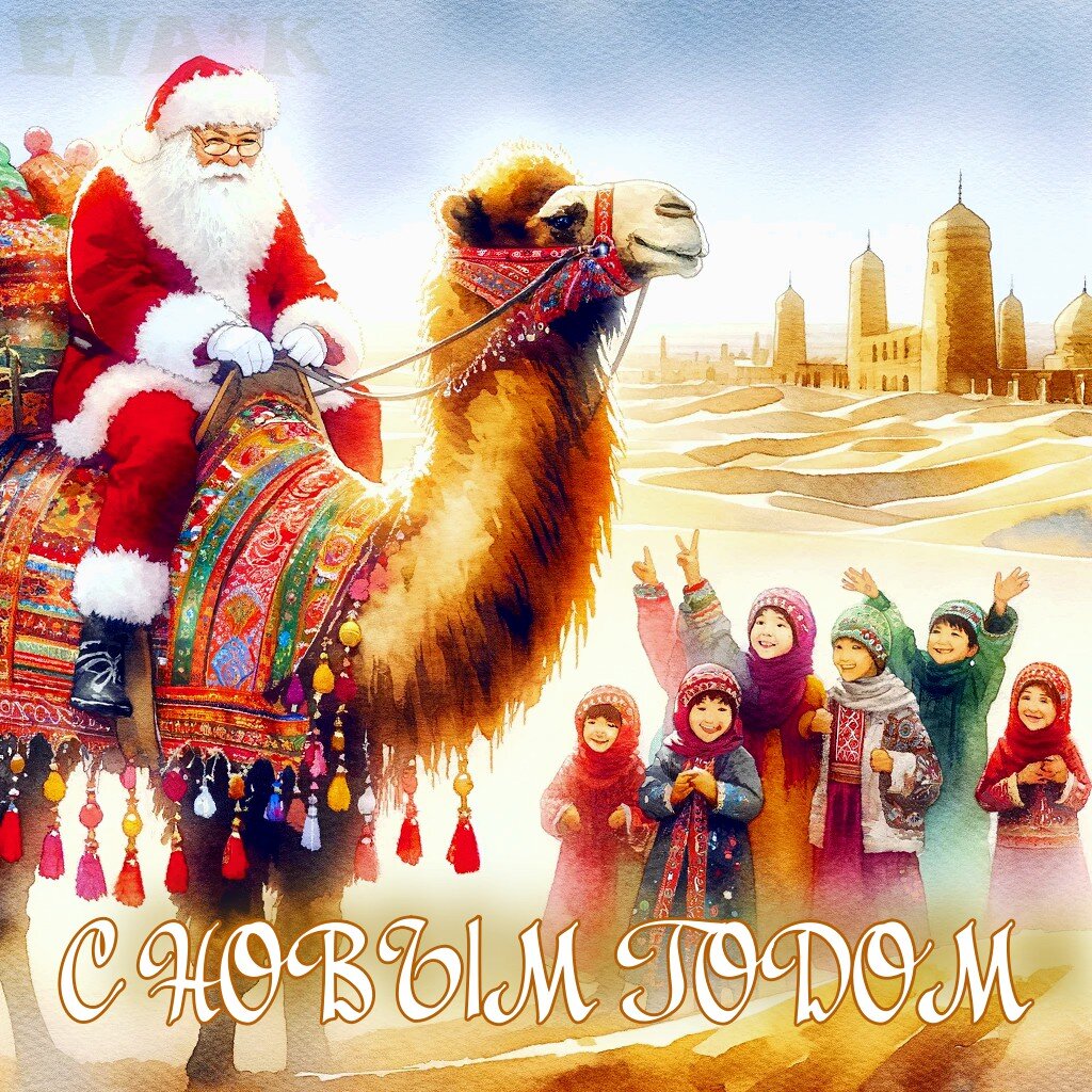 Дед мороз в Таджикистане.