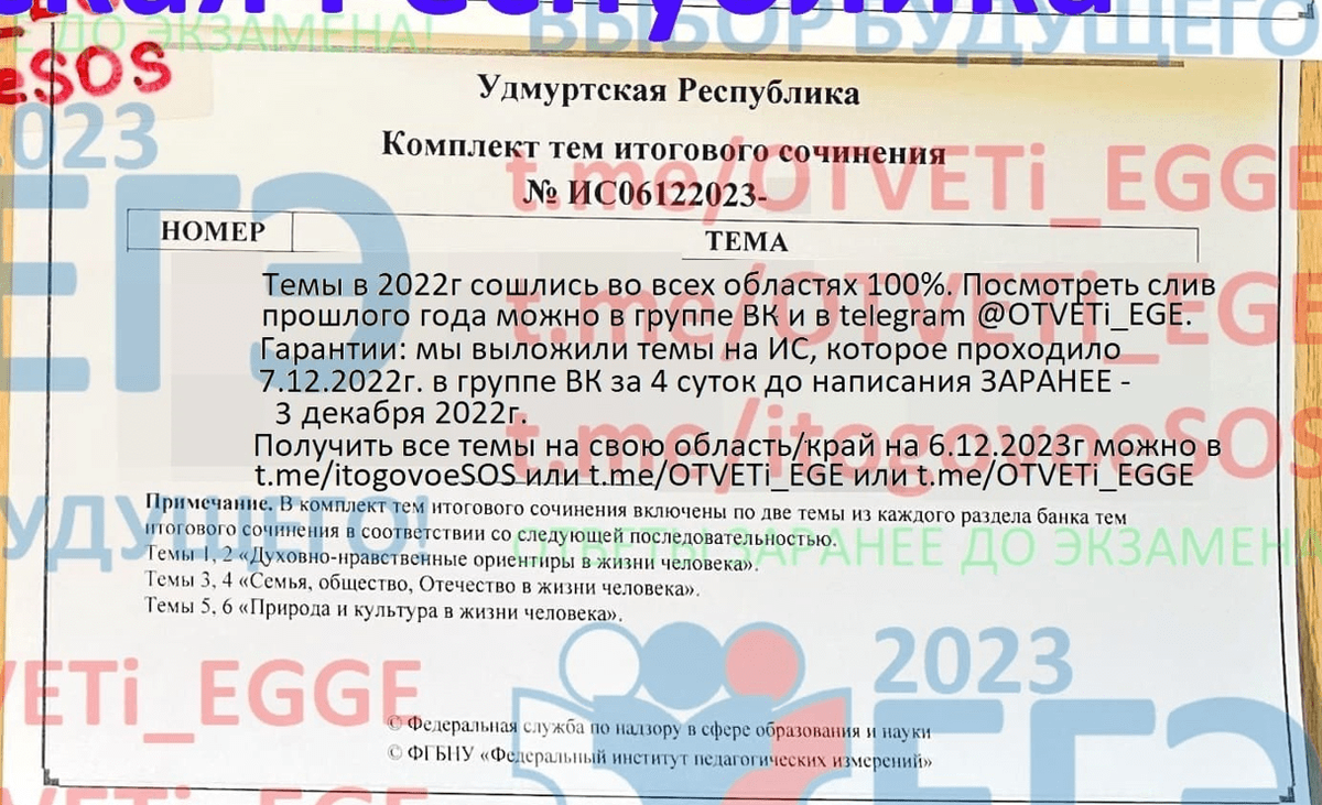 Тема итогового сочинения 2024 года