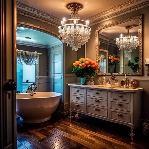 Королевская ванная комната. Автор: Kandinsky 2.2