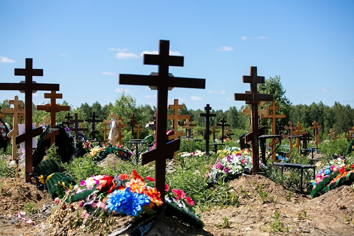 Свежая могила на кладбище. Похоронное дело. Фотографии кладбища. Могила в России.