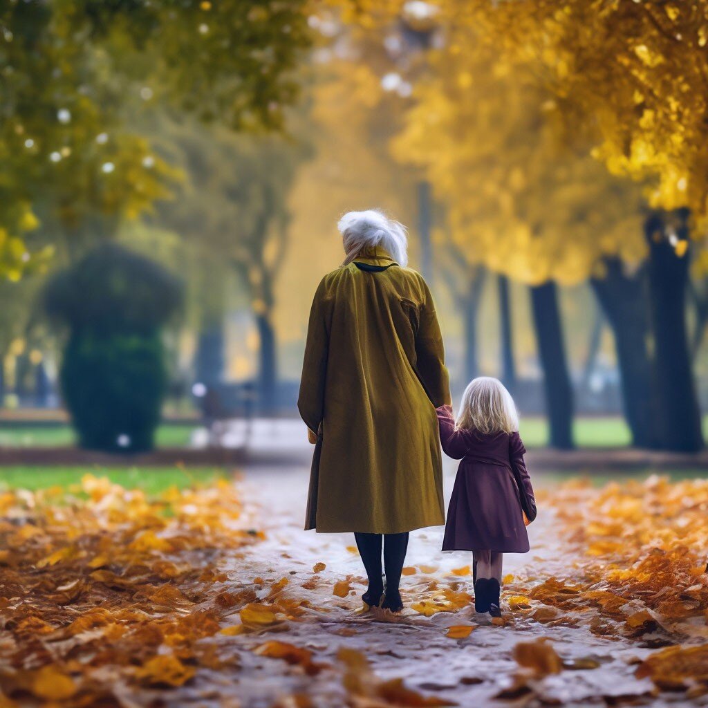 Бабушка и внучка. Изображение сгенерировано нейросетью Шедеврум. 