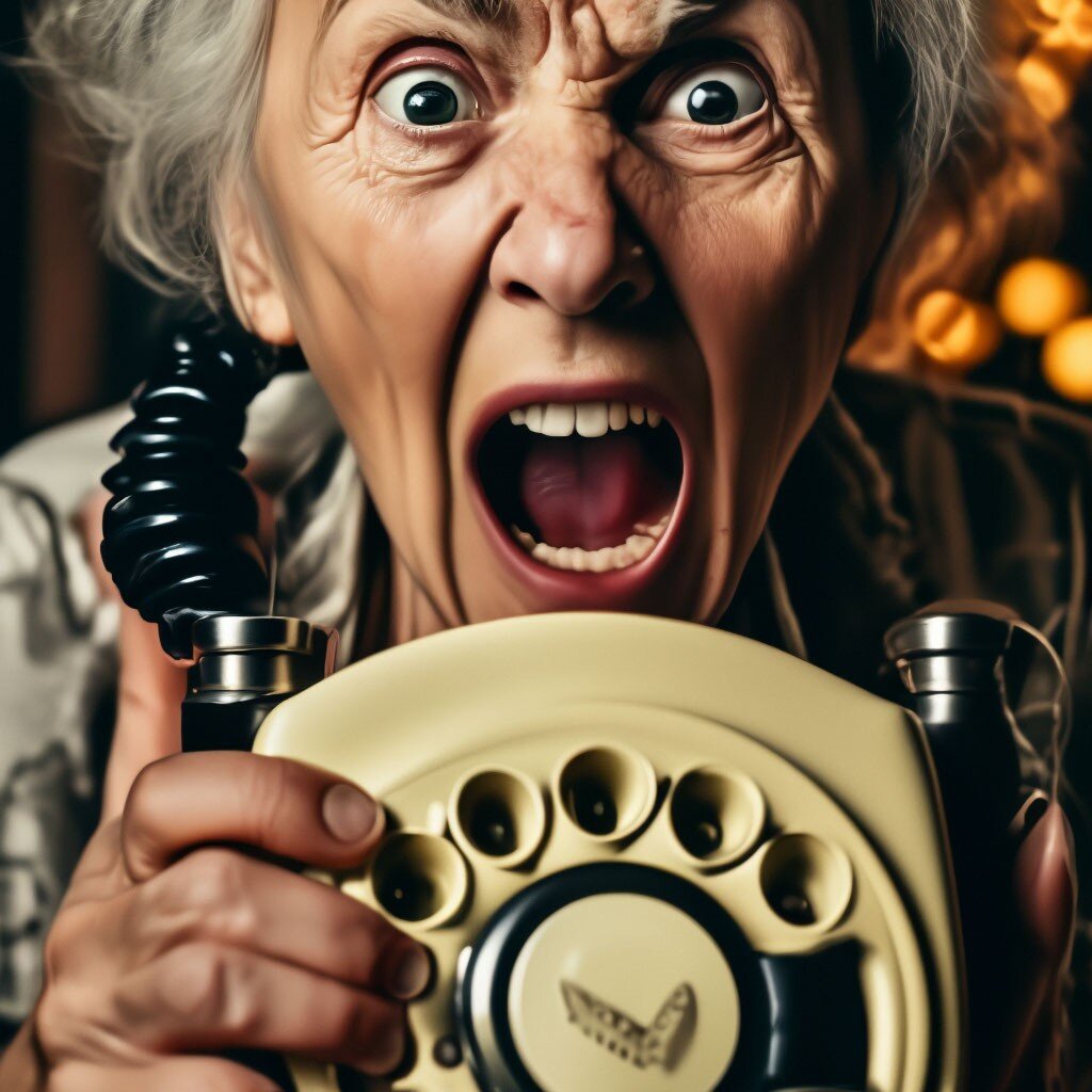 Ссора по телефону. Изображение сгенерировано нейросетью Шедеврум. 