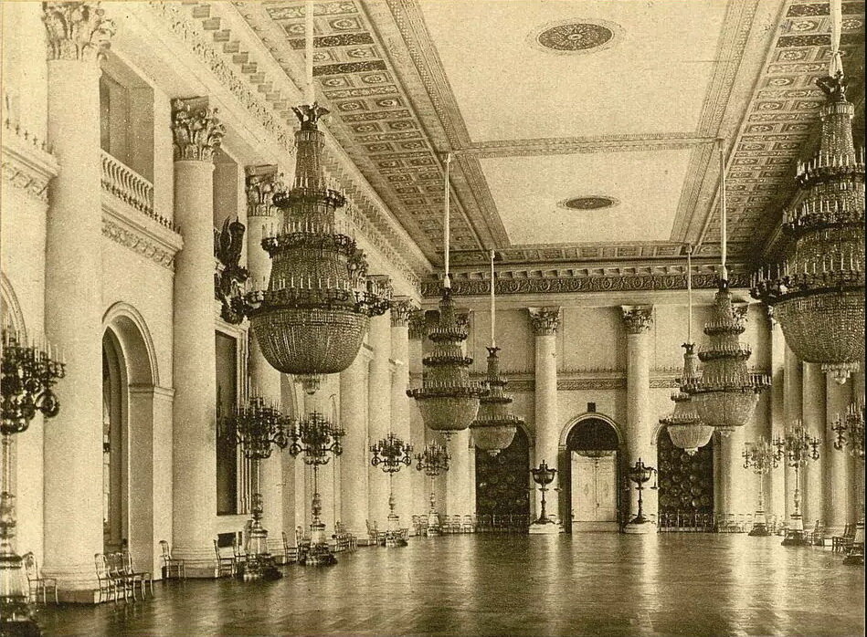 Николаевский зал Зимнего дворца, фото 1914 года.