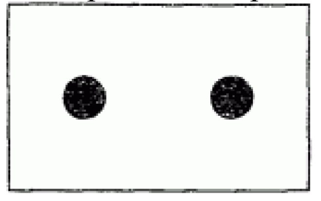 Рис. 2. Несколько секунд не сводите глаз с промежутка между пятнышками оба черных пятна сольются в одно.