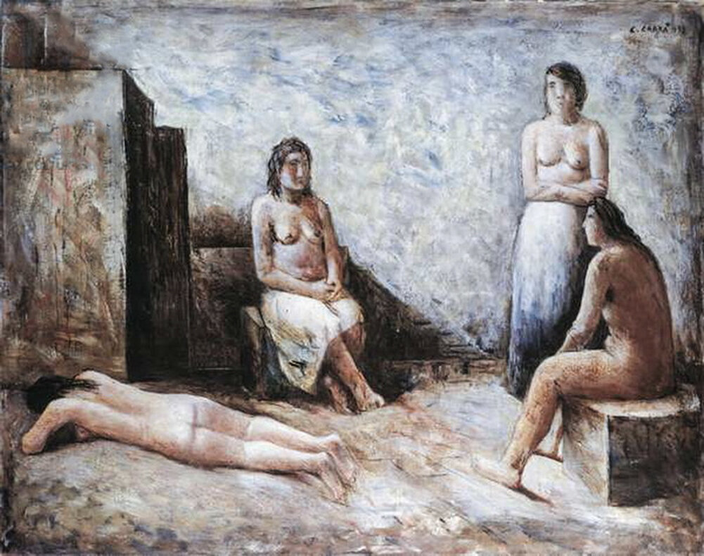 Художник Карло Карра "Модели на отдыхе (Modelle in riposo", 1932