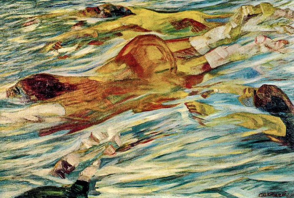 Художник Карло Карра "Купальщики (Swimmers)", 1910