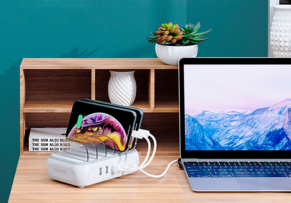 Зарядная станция ORICO-APD-4U1C-EU-WH-BP