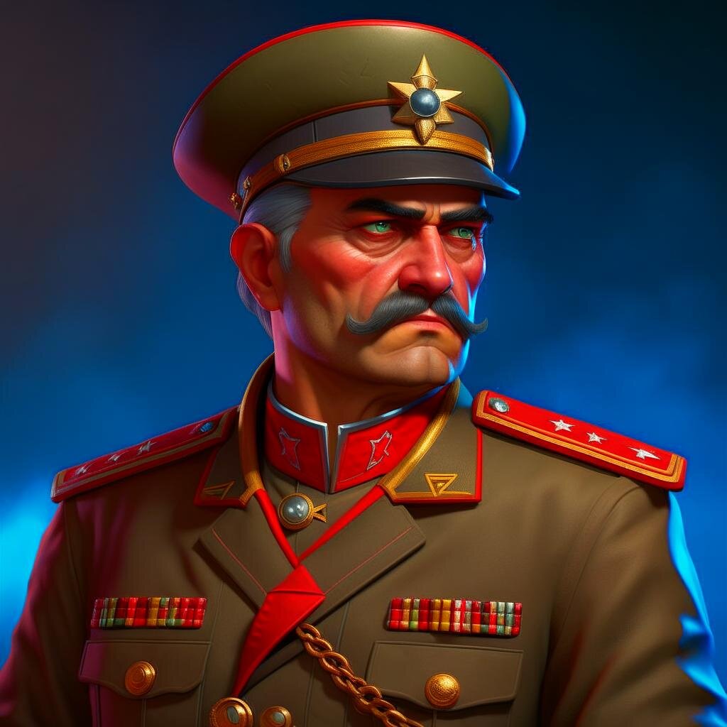Нейросети Кандинский 2.2 кажется, что так выглядел советский офицер