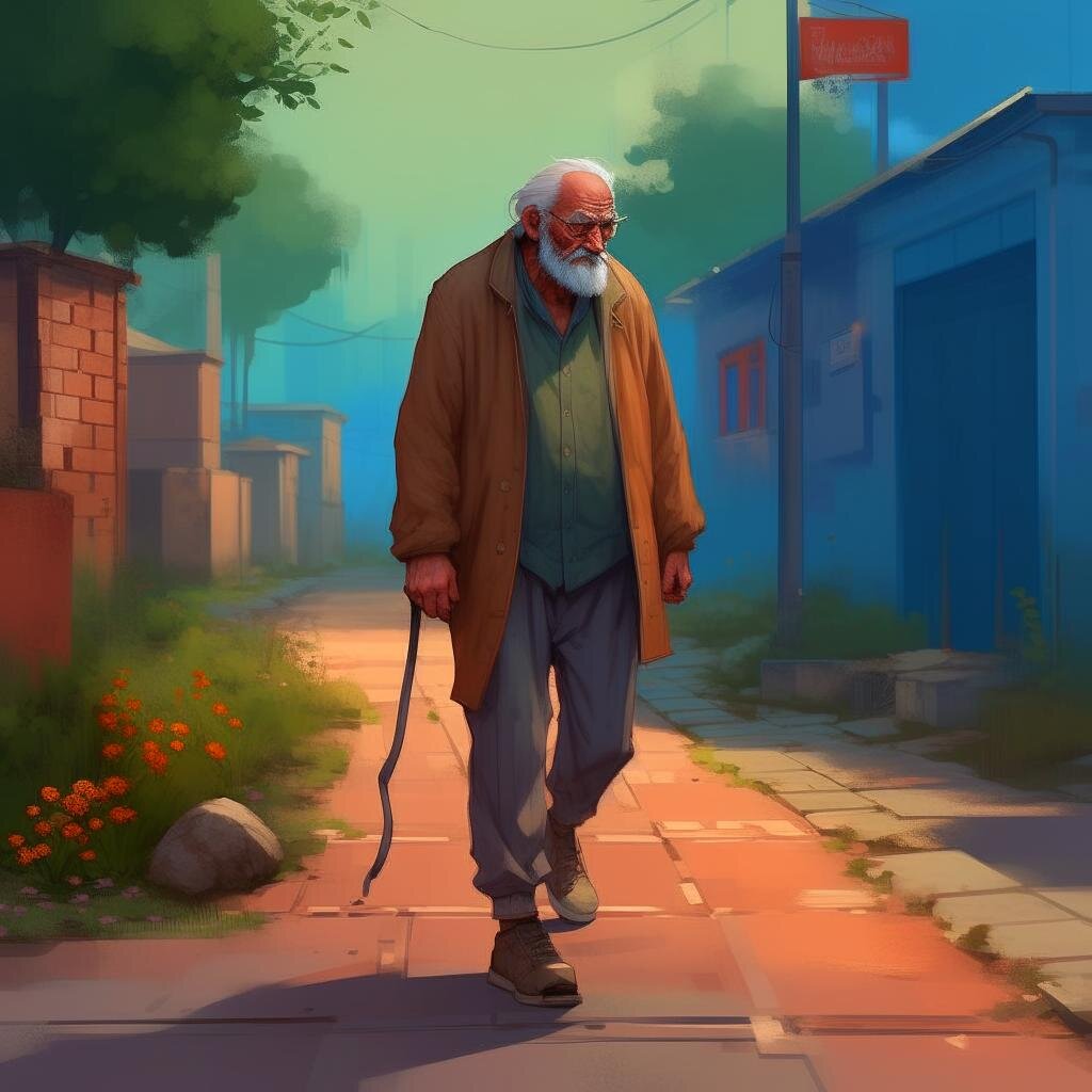 А так выглядит старик на прогулке, считает ИИ