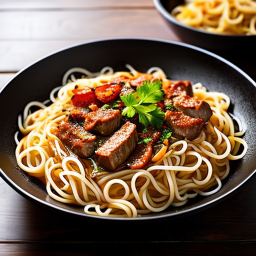 Лапша с мясом