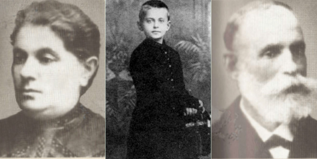 1. Анна Бронштейн (мать). 2. Лев Троцкий (в детстве). 3. Давид Бронштейн (отец) 