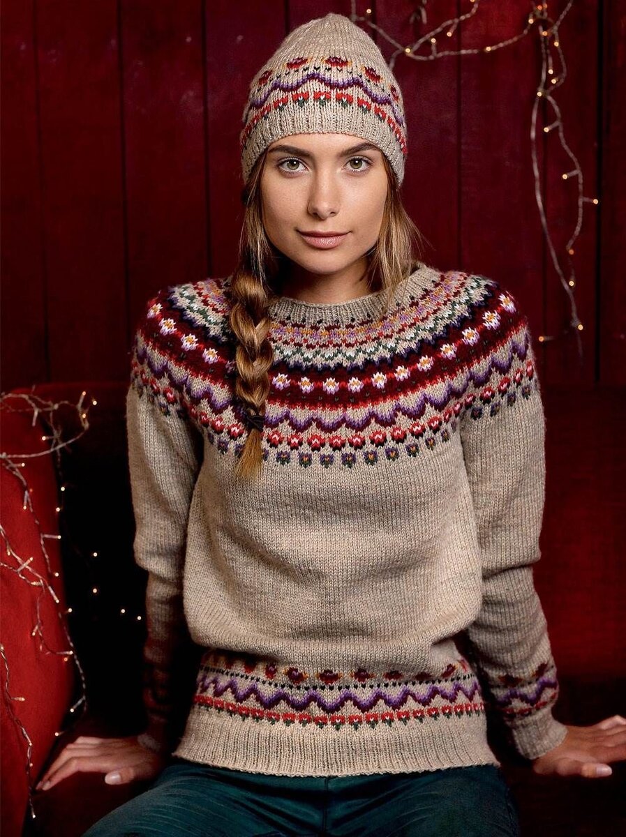 кокетка лопапейса. жаккардовый свитер. жаккардовый джемпер verena. альбом-i«swetry 1992-2011» польша. свитер с жаккардом.