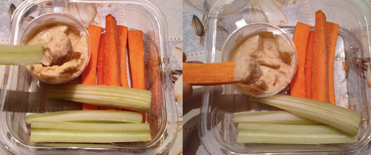 Вкусные и полезные овощные палочки с хумусом