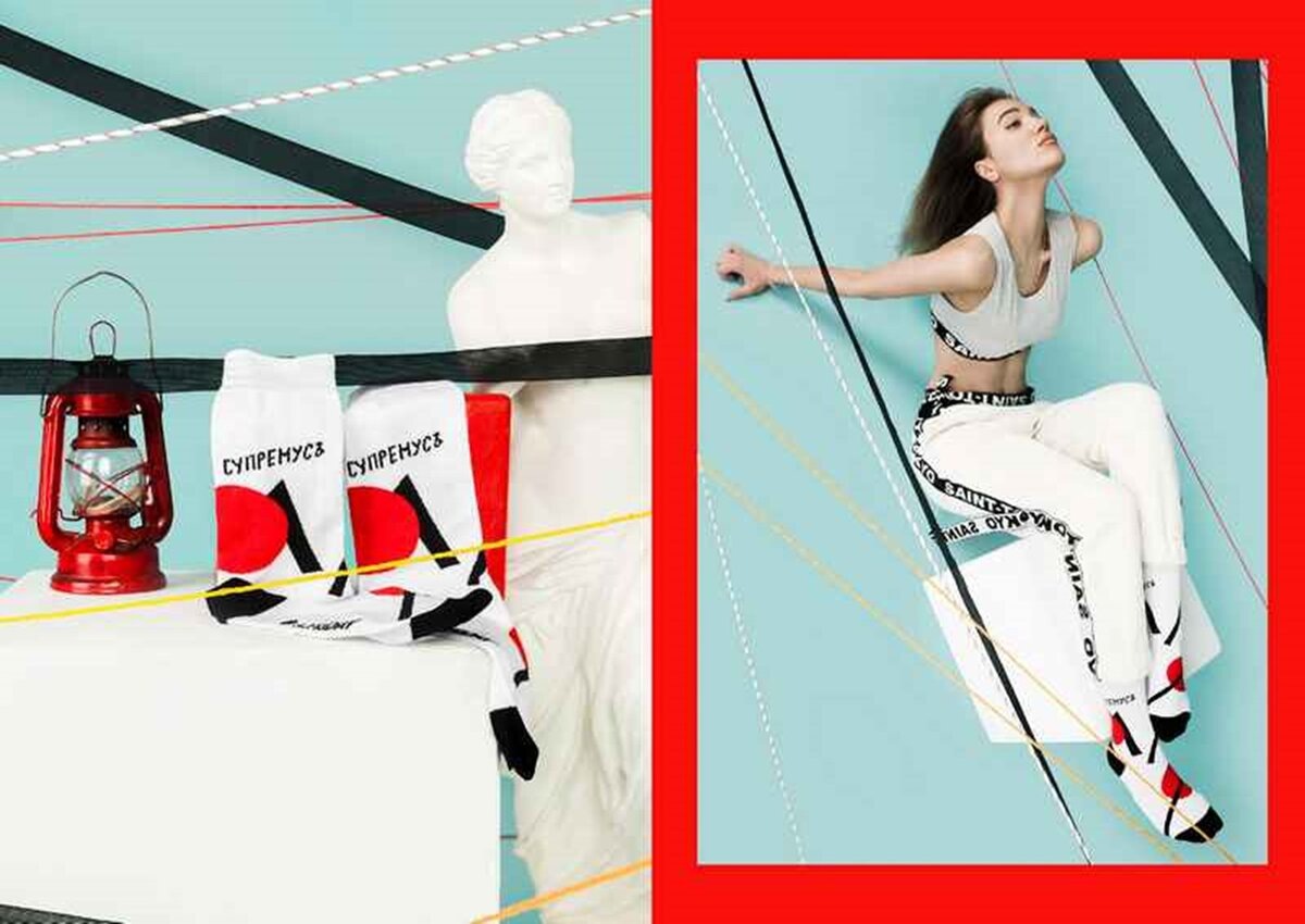 «Знак общества Супремус» Любови Поповой Источник: https://page.myfriday.ru/socks-kollaboraciya-tretyakovskoy-galereey
