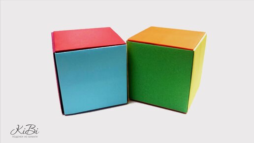 Простой оригами кубик из бумаги без клея • Как сделать куб из четырех модулей • Origami Cube DIY