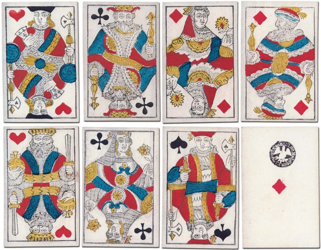 Русские стандартные игральные карты, 1830г.