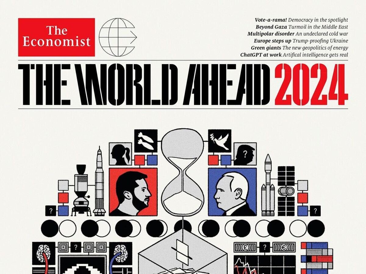    Обложка приложения The World Ahead 2024 к журналу The Economist © Фото : The Economist