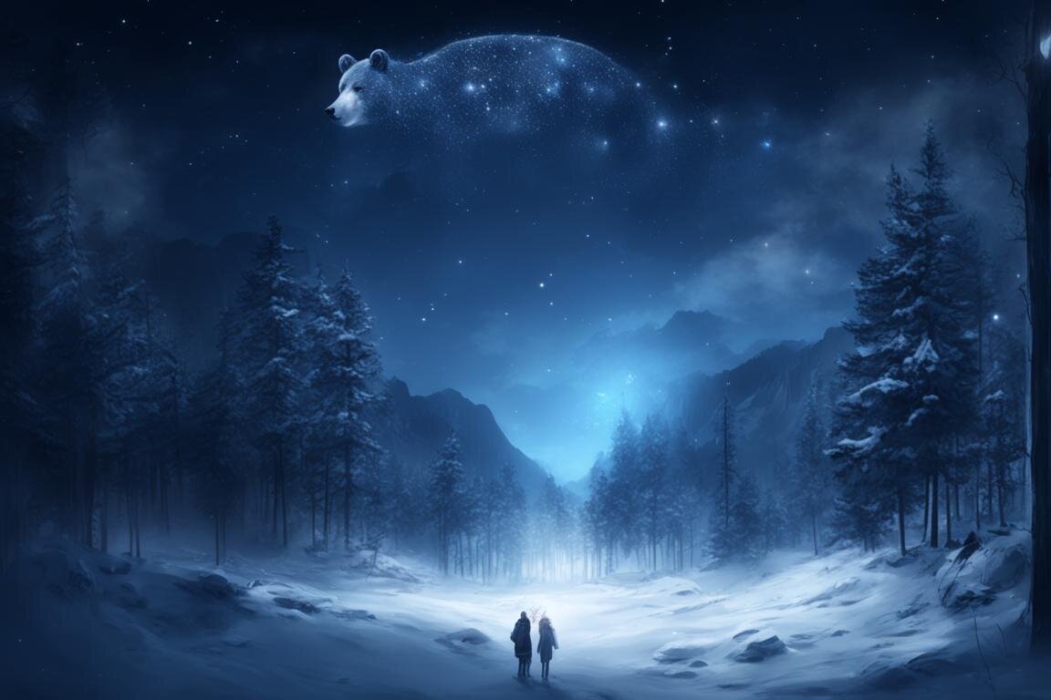 Ручка ковша Большой Медведицы указывает на запад