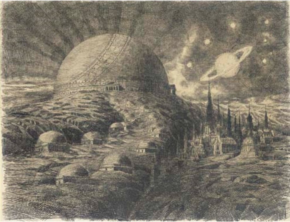 Гастон Редон. Фантастический город. https://www.christies.com/lot/lot-4049592