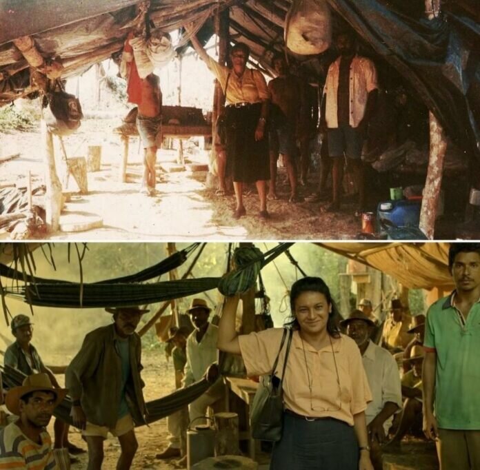 Сверху - настоящее фото, снизу - кадр из фильма