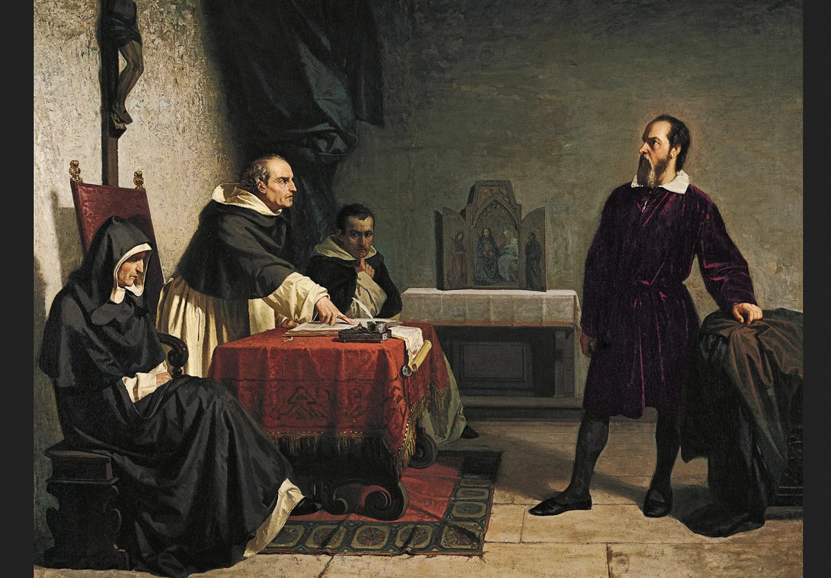 Кристиано Банти. "Галилей перед судом инквизиции", 1857.