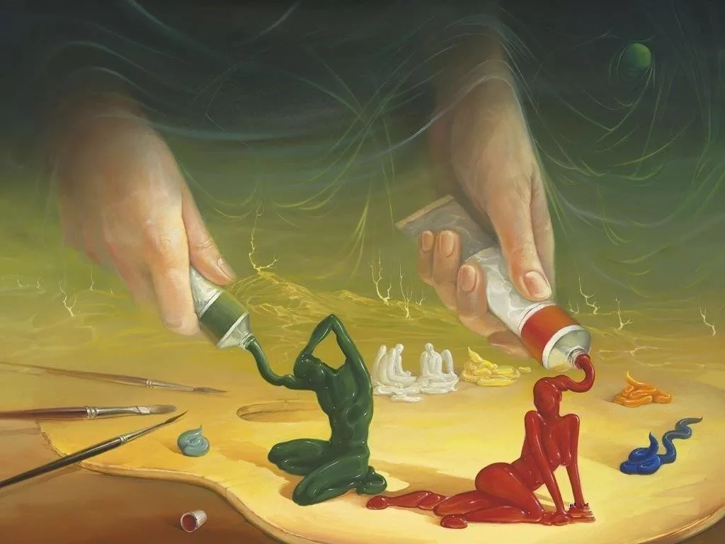 Картина В. Брегеды "Творчество" отражает процесс создания личности. Источник: Яндекс. Картинки