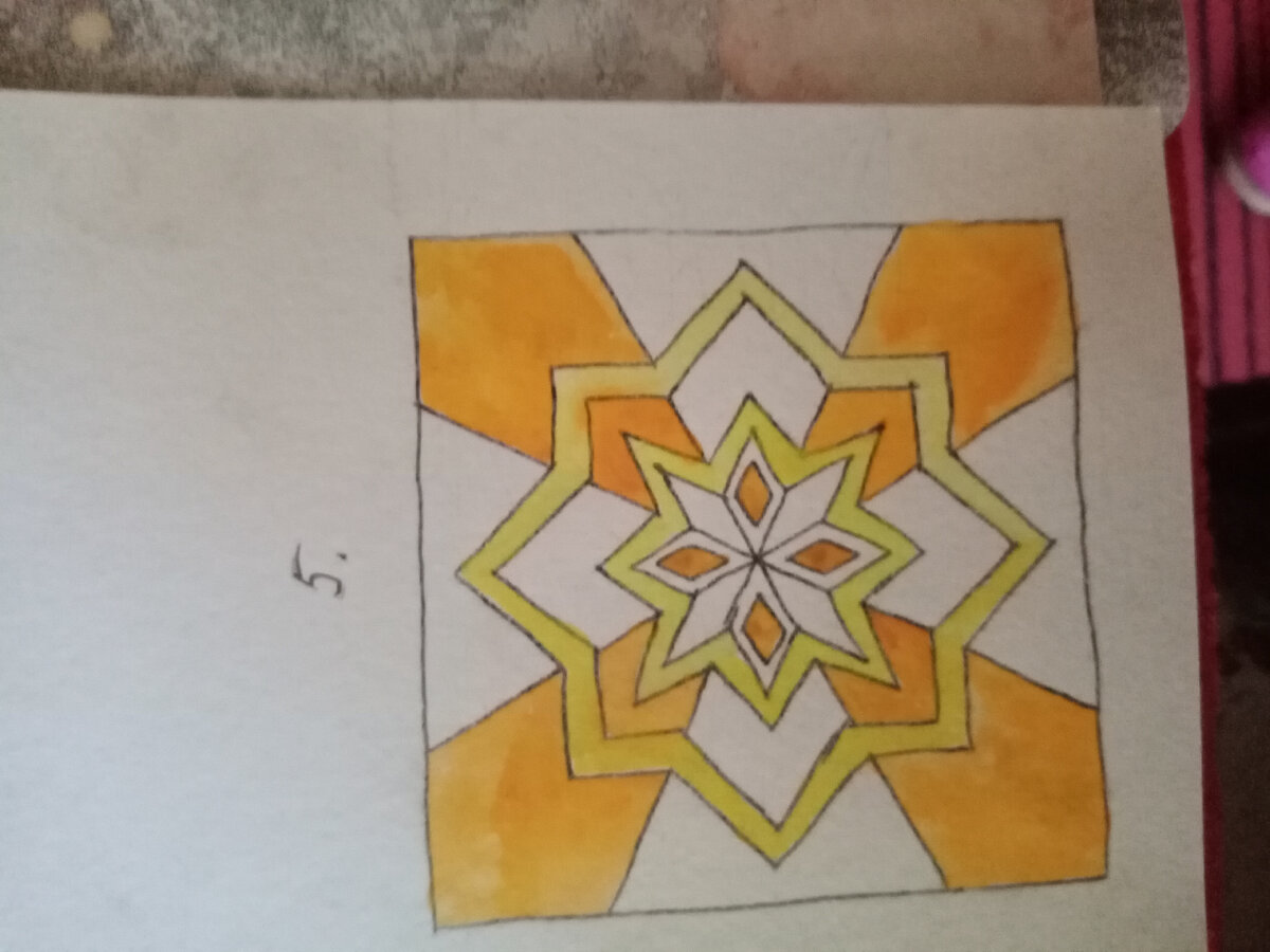 Керамическая плитка в восточном стиле, оранжево-жёлтая цветовая гамма