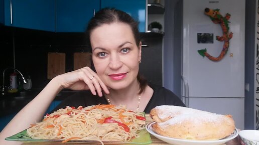 МУКБАНГ ФУНЧОЗА С КУРИЦЕЙ И ОВОЩАМИ/СОЧНИ/MUKBANG HALK FAMILY ЕДА ОБЖОР ...