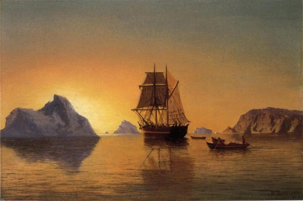 Художник Уильям Брэдфорд (William Bradford, 1823-1892). «Корабль среди айсбергов» (Ship among the Icebergs), 1884 г. Музей изящных искусств, Монреаль.