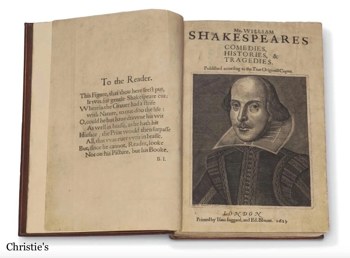 Первое фолио Уильяма Шекспира, 1623 г.