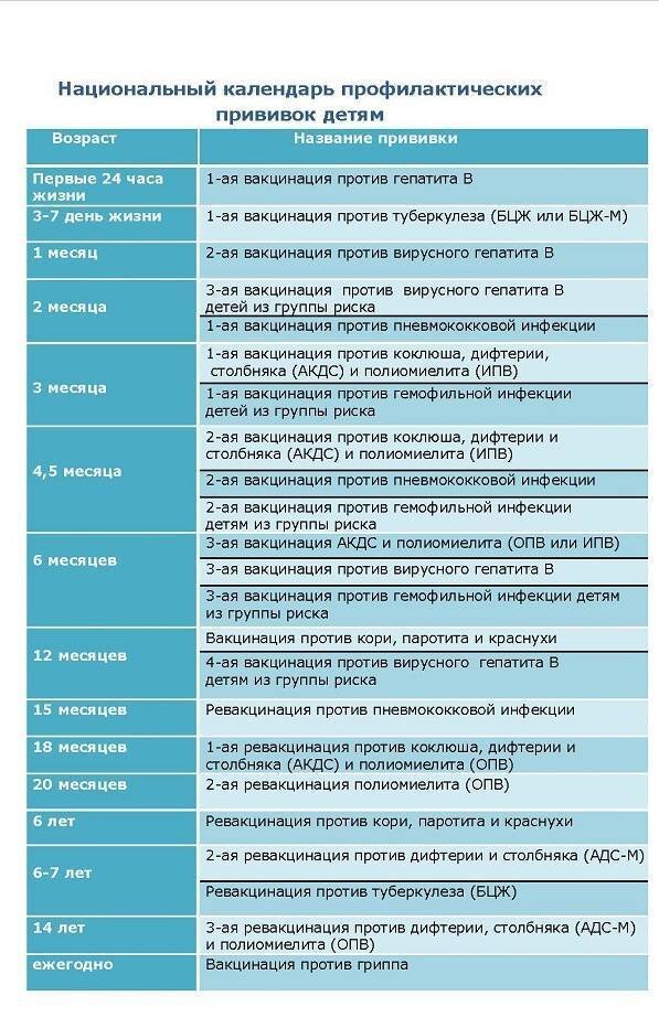 График прививок 2023.
