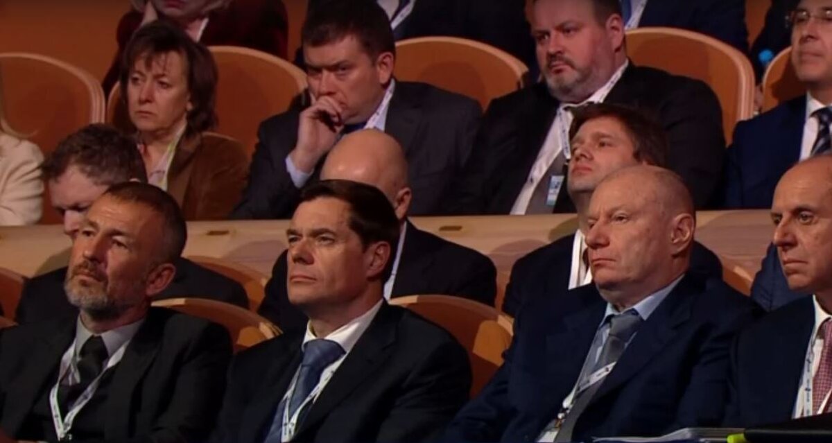Олигархи слушают выступление Путина на съезде РСПП 16.03.2023 г (иллюстрация из открытых источников)