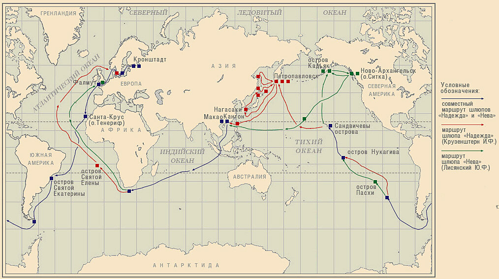 Первое кругосветное плавание Крузенштерна и Лисянского 1803-1806